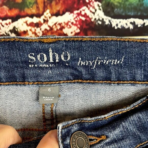 Soho New York Distressed Wash Skinny Denim Boyfriend Jeans Size 6 - Picture 4 of 8